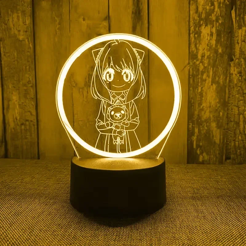 thumbnail image 1 of Lámpara 3D con figuras de la familia SPY X, luz nocturna LED de anime, juguetes para dormitorio infantil, decoración de habitación, juguetes de cumpleaños para niños, regalos, 1 of 5