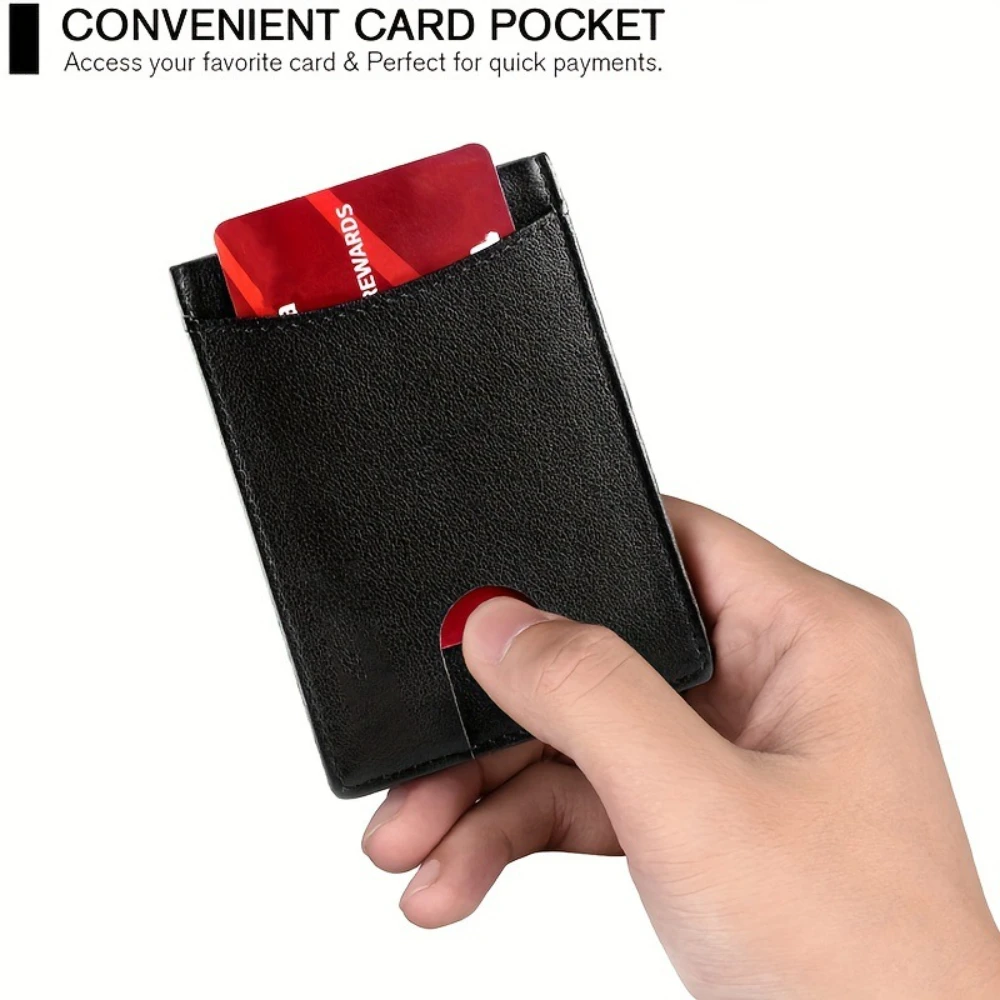 Credit Card Holder 1Pc Wallet Clip Slim Wallet For Men Leather Money Clip Mens Wallets RFID Blocking Front Pocket Bifold