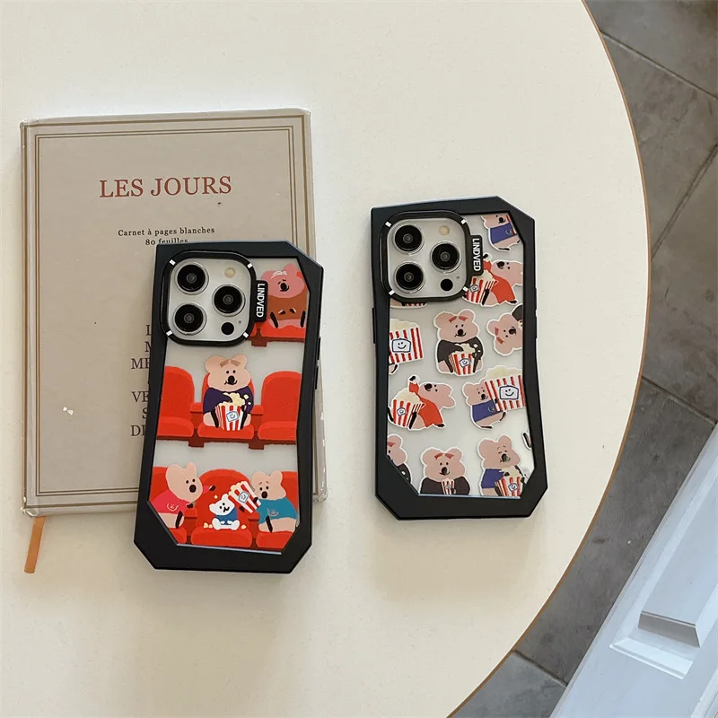 

Irregular Cute Cartoon Bear Phone Case Cover for IPhone 11 12 13 14 15 Pro Max Shockproof Cases for IPhone 15 Pro Max Case