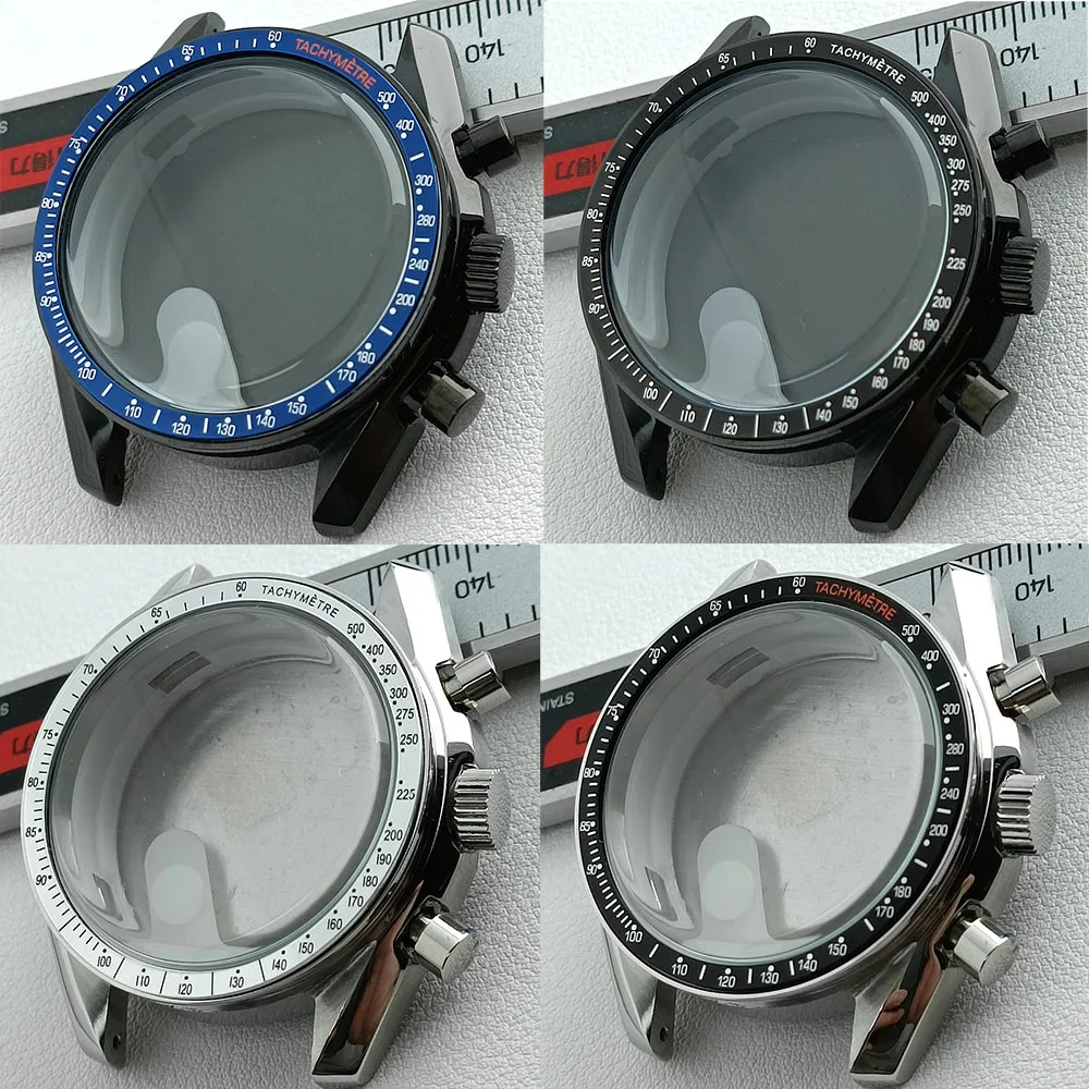 Watch stainless steel moon back cover Case FIT VK63 movement 39.7mm Case watch accessories suitable for 20mm strap watches