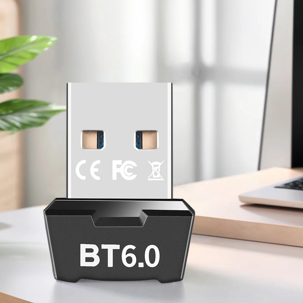 BT 6.0 어댑터 USB BT 6.0 동글 플러그 앤 플레이 무선 BT 송수신기 PC 스피커 무선 마우스 키보드용