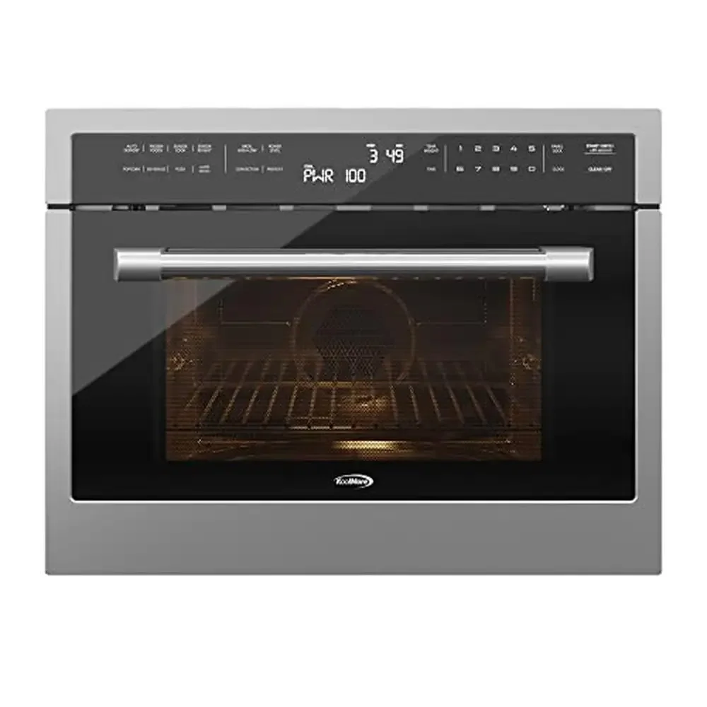 Stainless Steel 24" Built-in Microwave Oven with Convection Heating and Cool Door Technology Dual Function Cooking Heating and