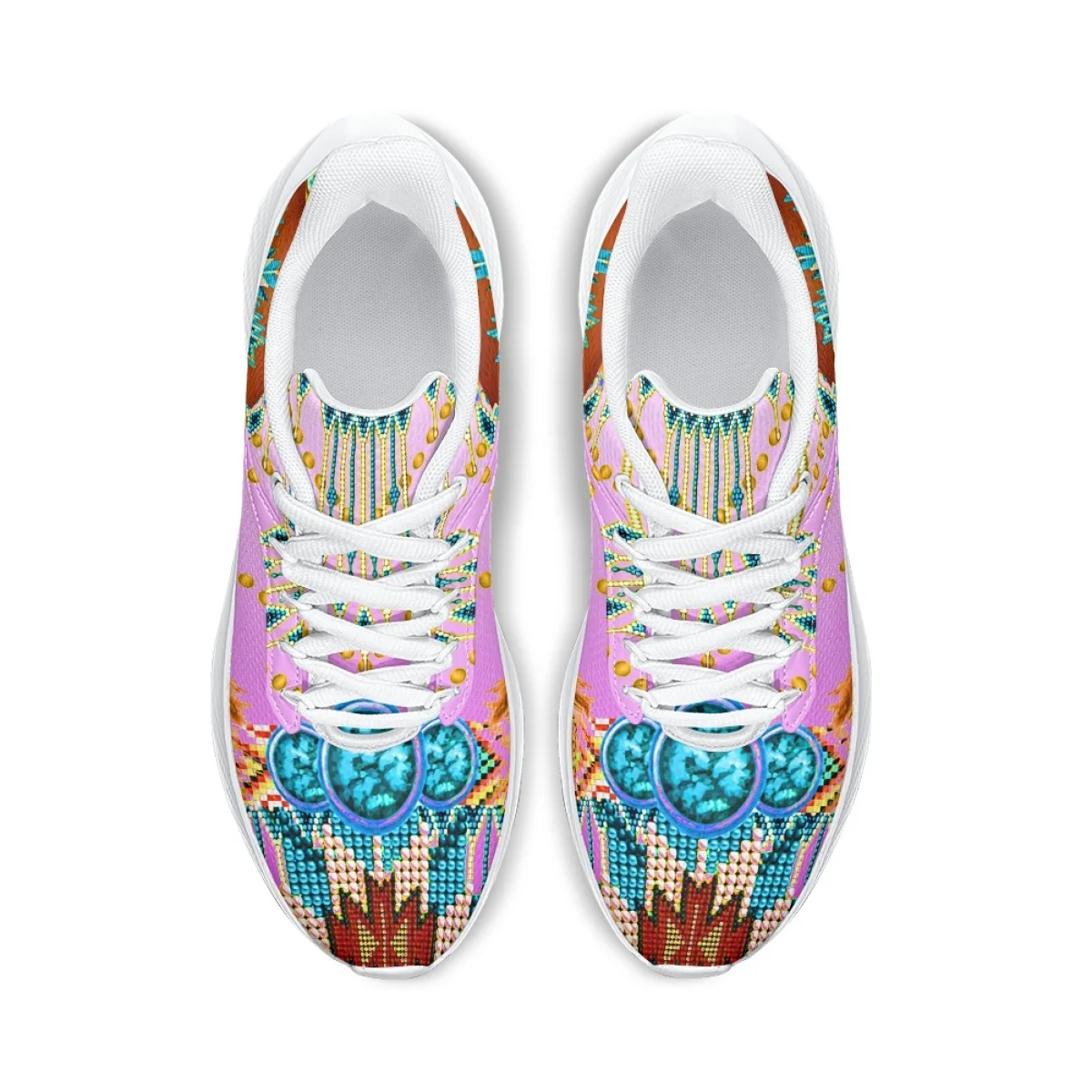 Fashion African Tribal Design Air Mesh Shoes for Women Dream Catcher Feather Outdoor Knitted Breathable Platform Shoes Zapatos