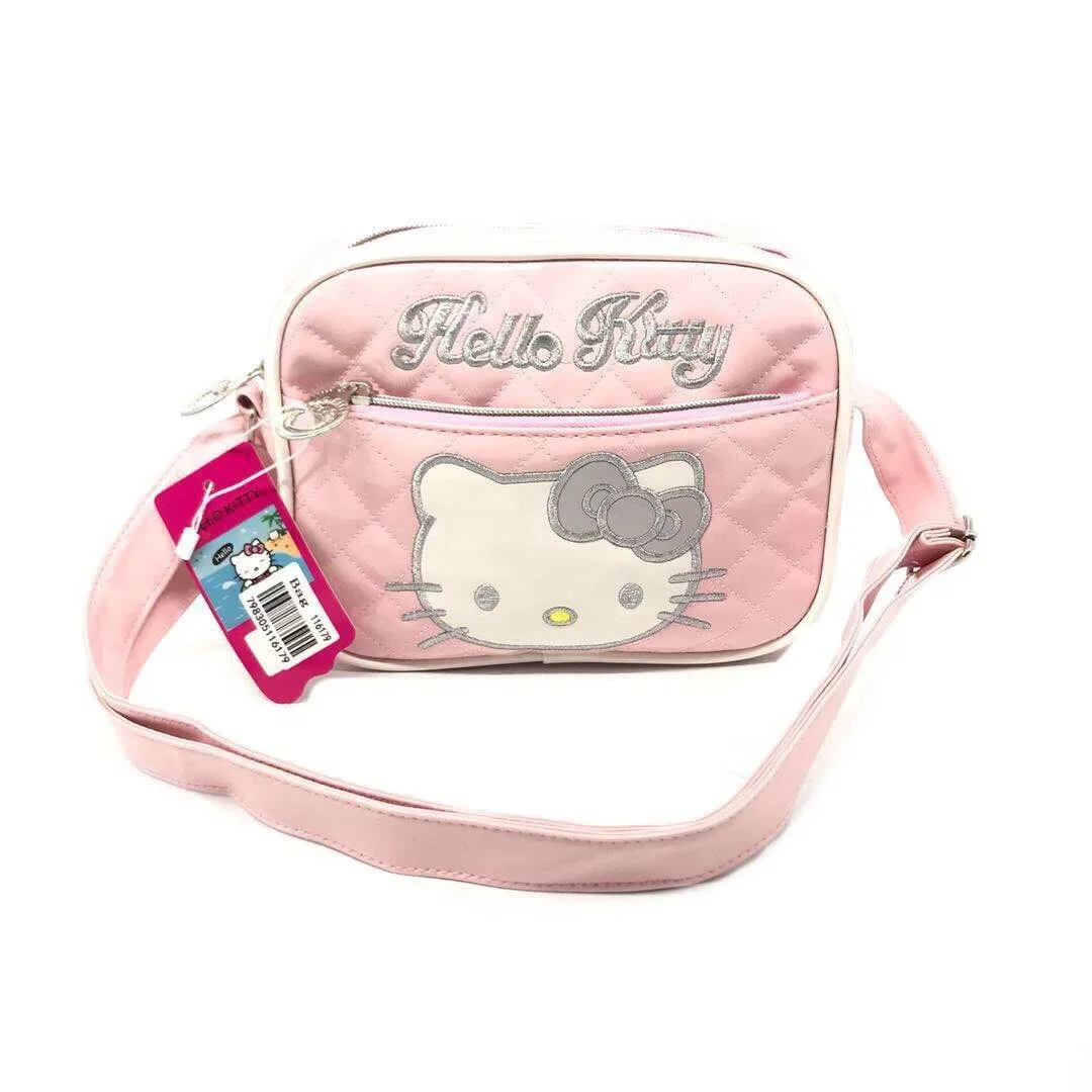 Pupils cute hello kitty PU shiny shoulder bag girl 3-10 years old cartoon children messenger bag 6