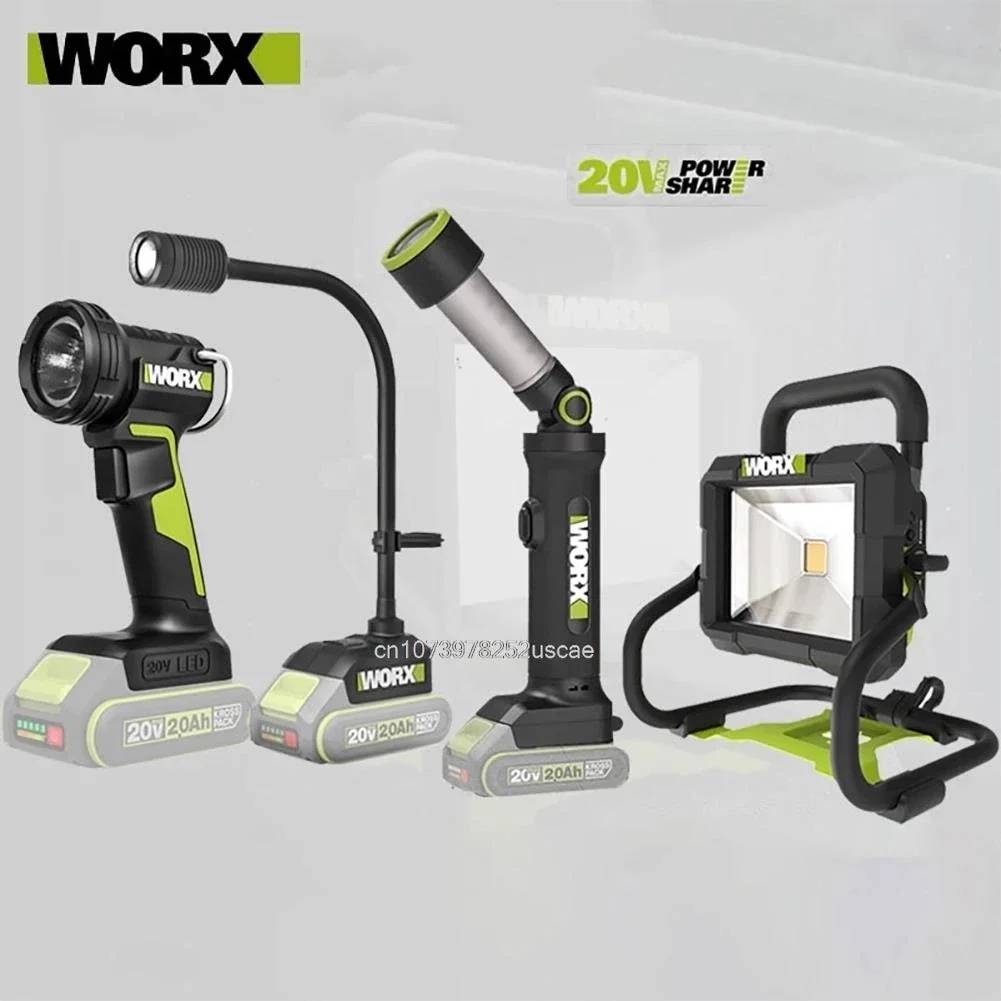 WORX WU010 WU027 WU028 WU206 20V Lithium Battery Multi-function Flashlight Outdoor Portable LED Light [Non Battery and Charger]