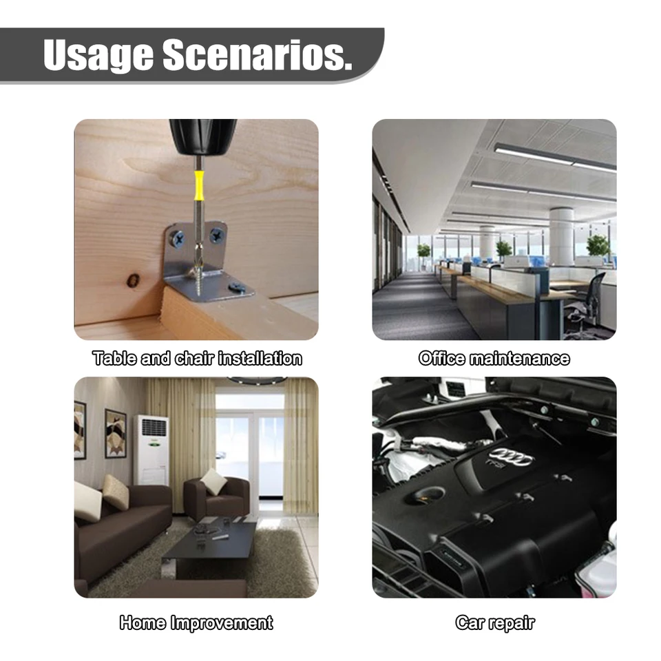 10 Punte Magnetiche PH2 Per Trapano - Acciaio S2, Gambo Esagonale 1/4', 100mm! Per Avvitatori