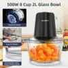 Food Processor Electric Meat Grinder 500W Food Chopper 2 Speed for Vegetable Kitchen Cutter Medium Super Chopping Grinding 3