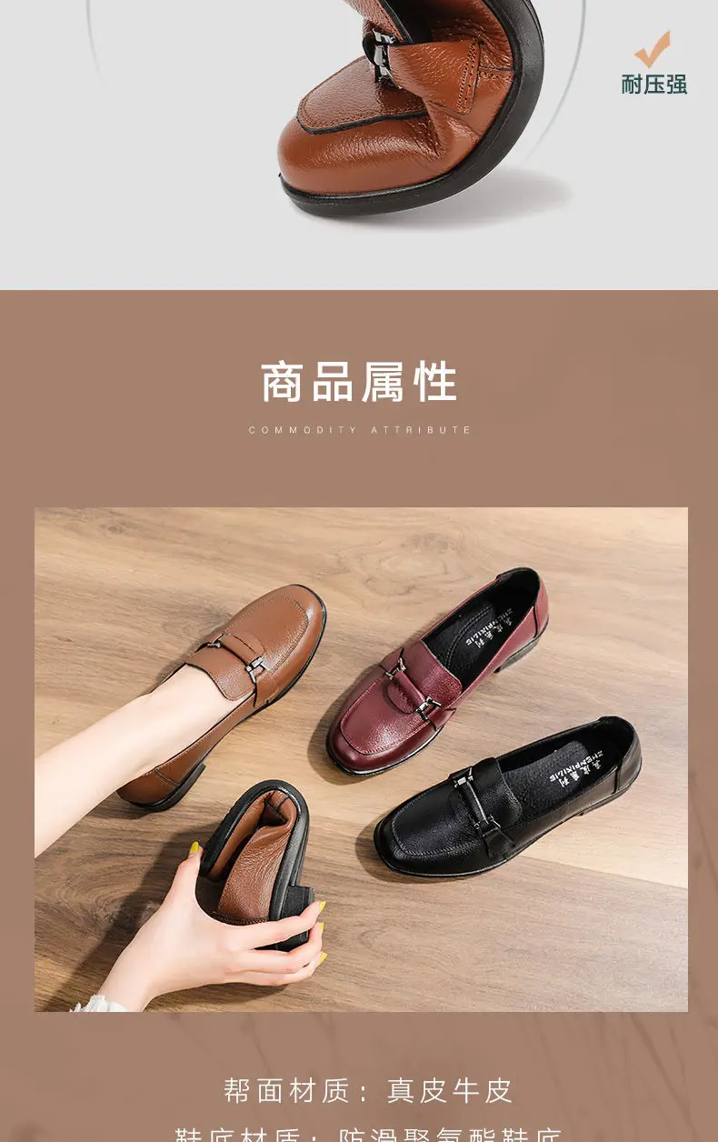 Women Vulcanize Shoes Ladies Vintage Leisure Footwear Ladies Shoes Round Head Solid Color Soft Sole Leather Stitching Durable