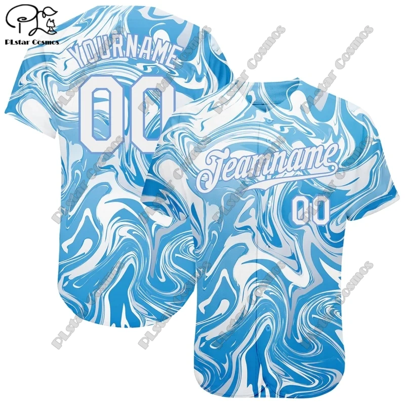 

3D Full Print Custom Name Graphic Design Colorful Abstract Fluid Art Authentic Baseball Hip Hop Tops Shirts Unisex