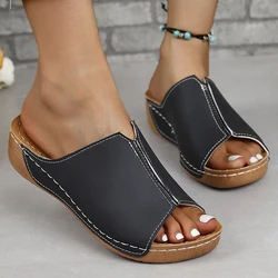 Women Sandals Wedge Heels Sandals Summer Shoes For Women Indoor Outdoor Slippers 2024 Trend Platform Heeled Sandalias Mujer