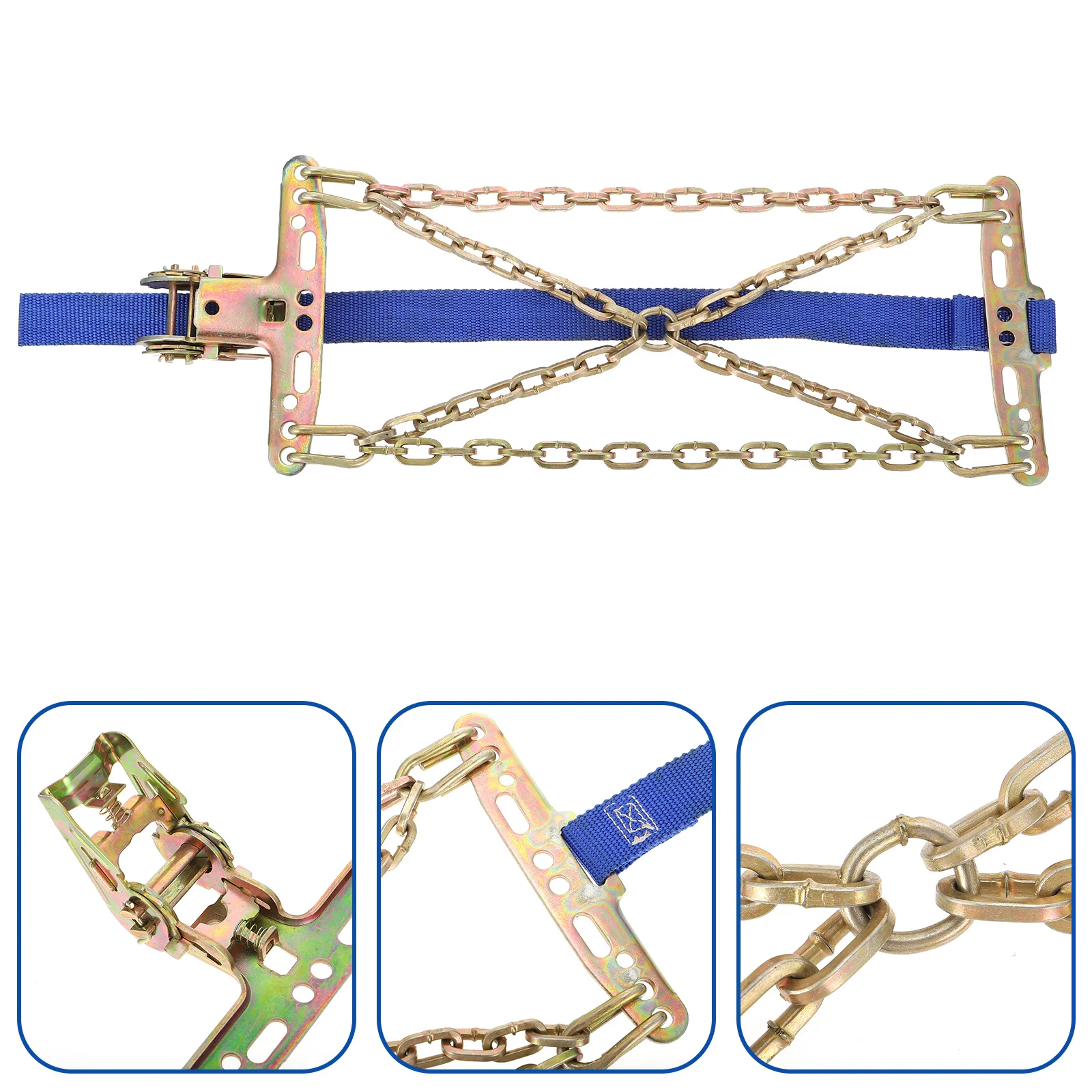 1pc Tire Antiskid Metal Snow Chain Wear-resistant Steel Tire Chain for Snow Road and Sand Road Anti-skid