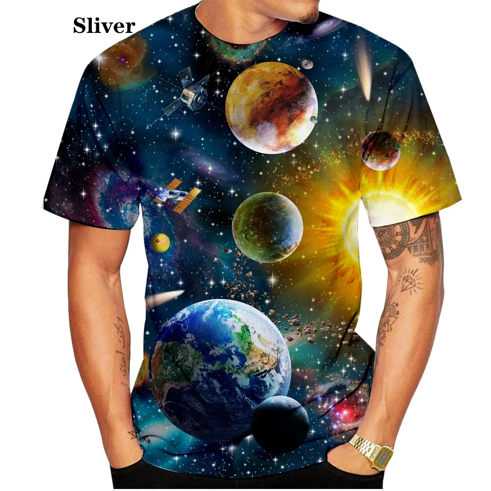 

Fashion Unisex Realistic 3D Colorful Print Graphic Galaxy Pullover tee shirt XS-5XL