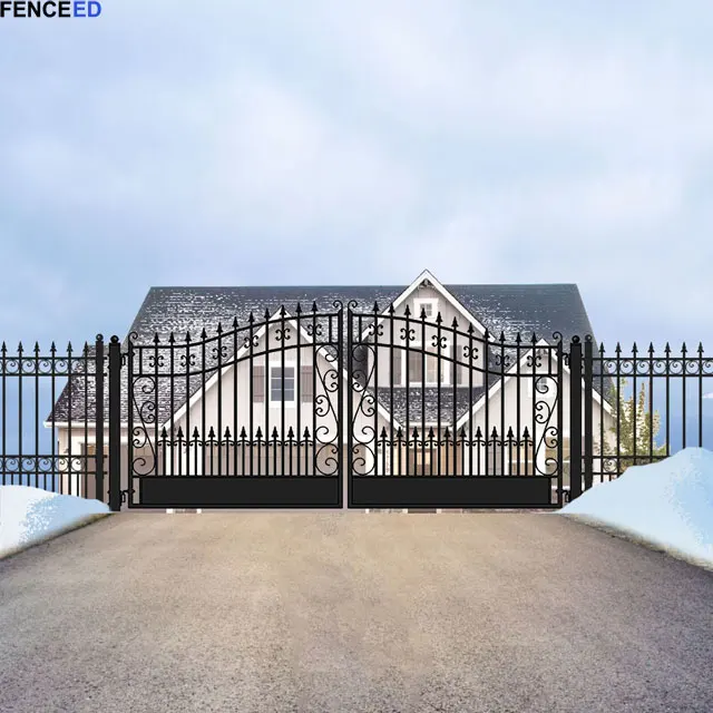 Main Gate Design Iron Fence And Gates Metal Laser Cut Garden Fence Wrought Iron For Garden