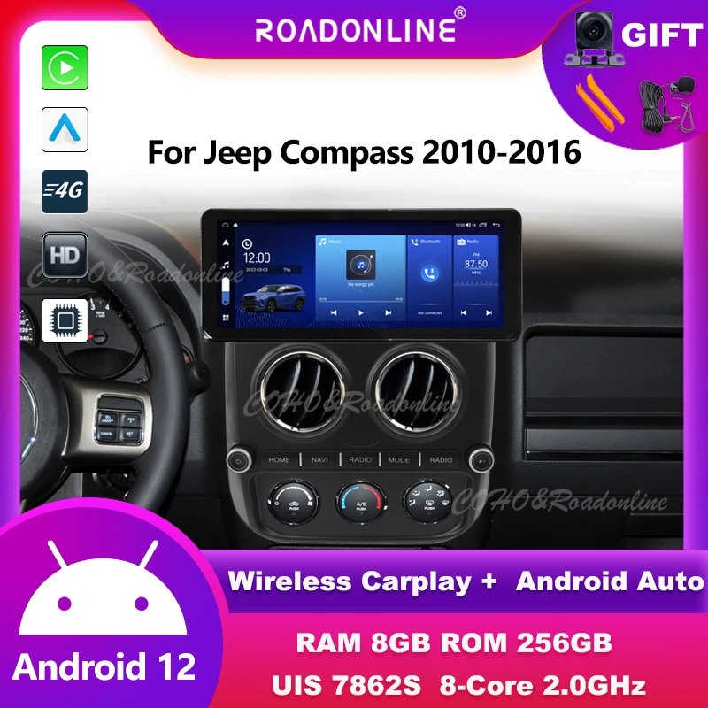 Audio Android para Jeep Compass 2010-2016 multimedia automotriz sistemas inteligentes de coche Android radio de coche carplay inalámbrico 1