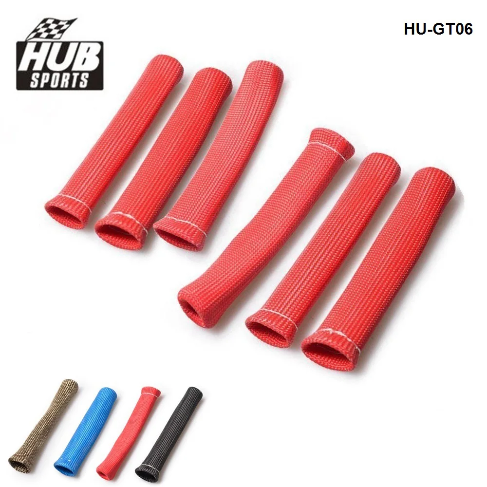 HUB Sports 6cyl Heat Protector Sleeve Sleeving Spark Plug Wire Boot For TOYOTA SUPRA JZA80 2JZ-GTE TURBO VVTI 97-02 FL HU-GT06