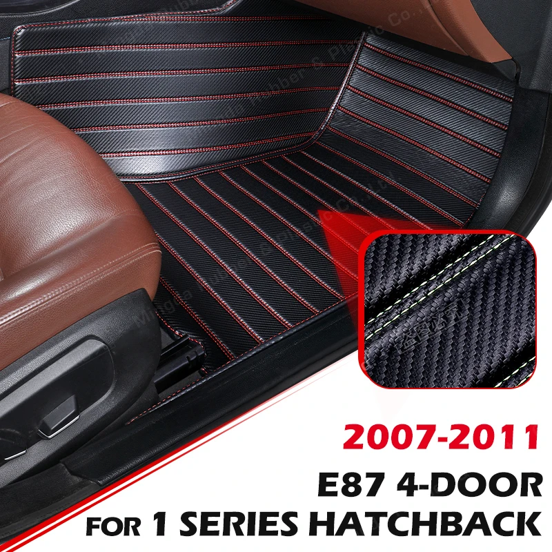 

Custom Carbon Fibre Floor Mats For BMW 1 Series Hatchback E87（4-Door）2007-2011 08 09 10 Foot Carpet Auto Interior Accessories