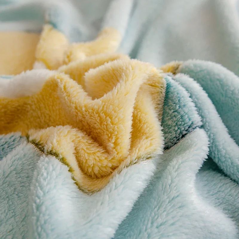 Thickened flannel Fleece Throw Blanket Warmer Room Student Dormitory Multi purpose Printed Warm Nap Bed Sheet thickened blanket game printed blanket