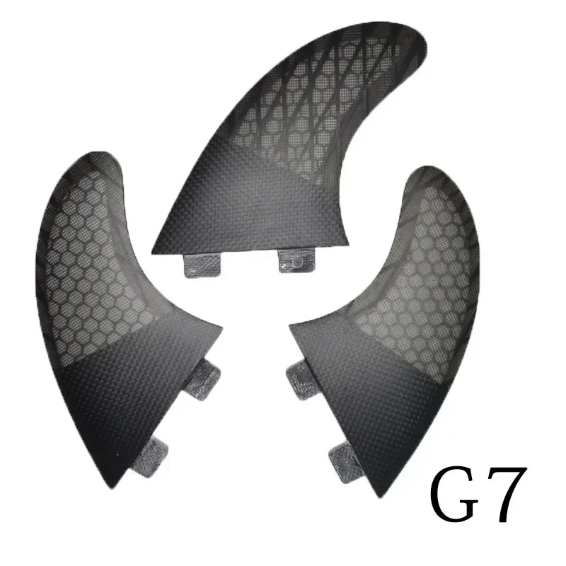 New Surfboard Fins 3PCS Set for BiLong FCS Box G7 Size Fiberglass Honeycomb with Carbon L Size  Quilhas Surf Fin Tri Fin 6