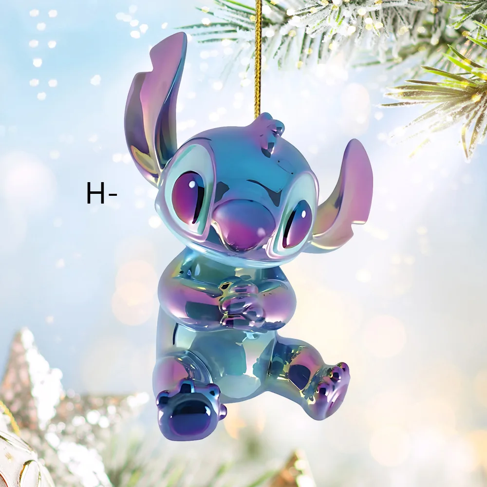 Disney Stitch Christmas Tree Pendant Anime Figure Acrylic