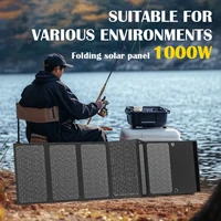 Chargeur solaire portable 1000W pliable avec sortie USB et DC pour le camping en plein air, la randonnée et l'alimentation électrique d'urgence 3