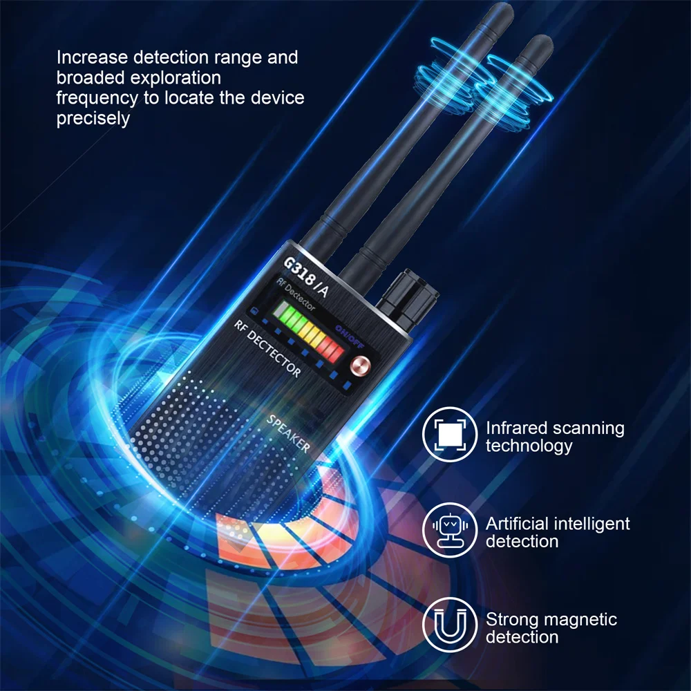 Multi-function anti-spy camera detector GSM audio bug finder wireless RF signal tracker detects GPS tracker 1MHz-8000MHz G318A hidden camera detector,infrared camera detector,camera detector,signal detector