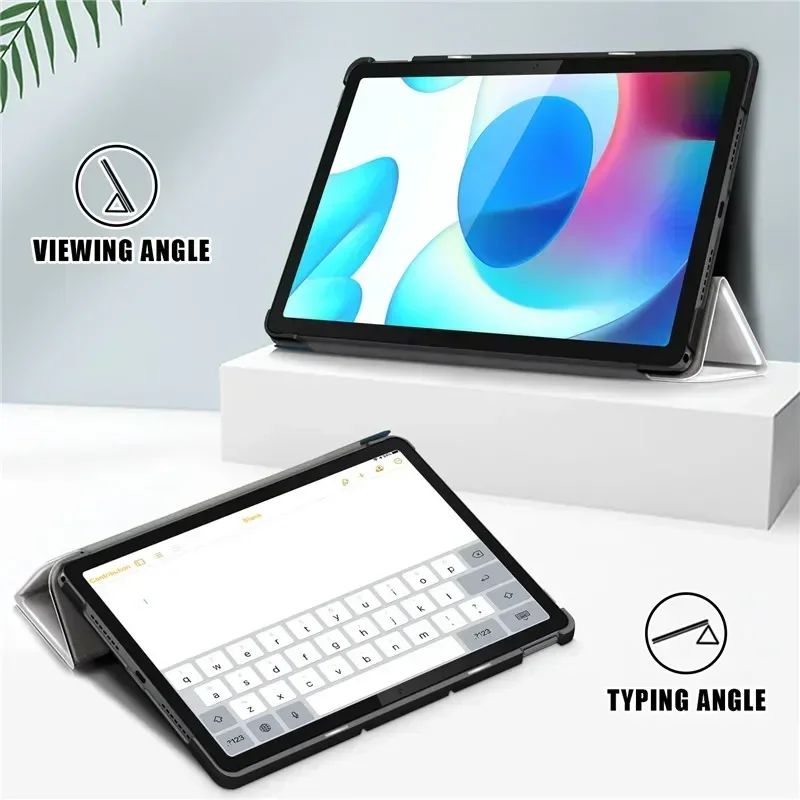 Cover For Realme Pad Case 10.4 inch Tablet Tri Fold Shockproof PU Leather Funda For Realme Pad Caqa 10 4 Etui + Pen
