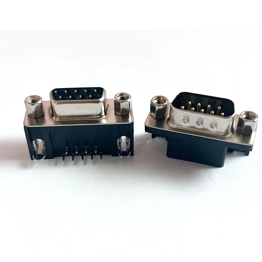 

5/10PCS DB9 Female Male PCB Mount D-Sub 9Pin PCB Connector RS232 Connector 90-degree Bent Needle DR9