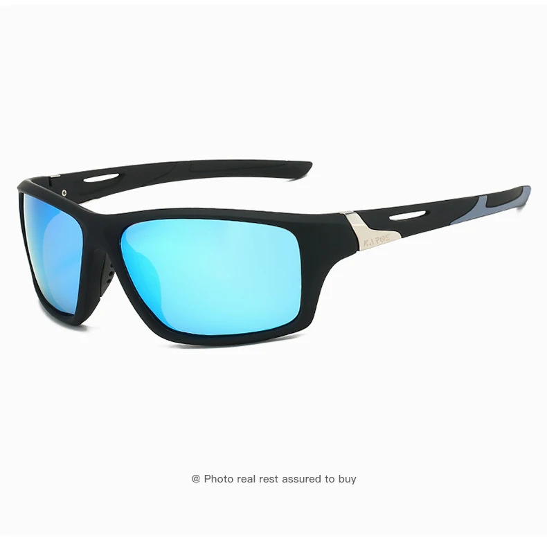 Karos Polarisierte Sonnenbrille für Männer und Frauen, UV400-Schutzbrille, leicht, Fahren, Radfahren, Angeln, quadratisch, modische Sonnenbrille – Detail 14