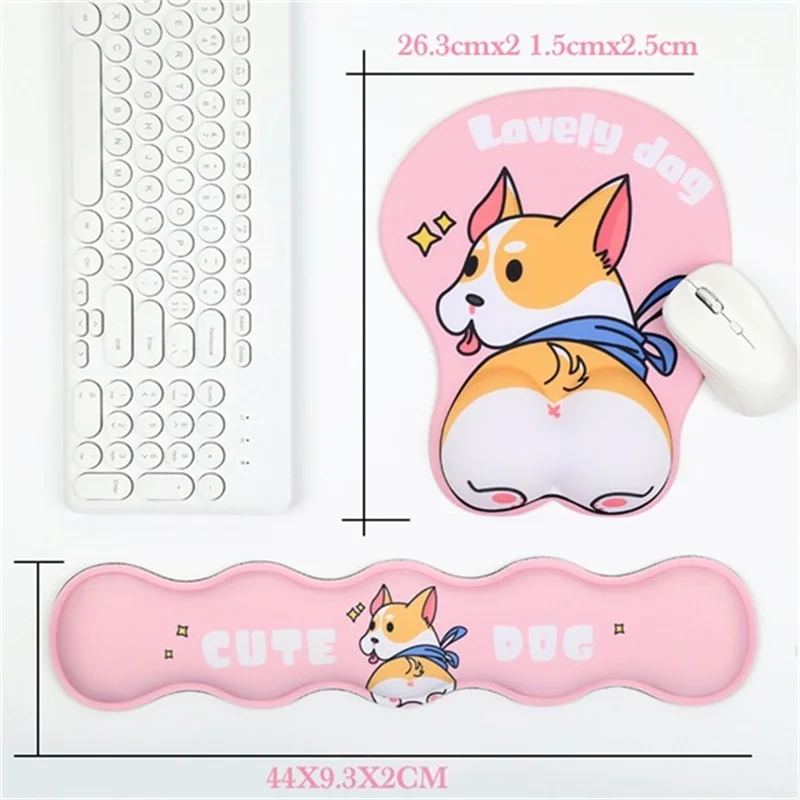 espuma de memória teclado descanso de pulso mouse mousepads ergonômico suporte conjunto almofada bonito cães padrão leve venda quente
