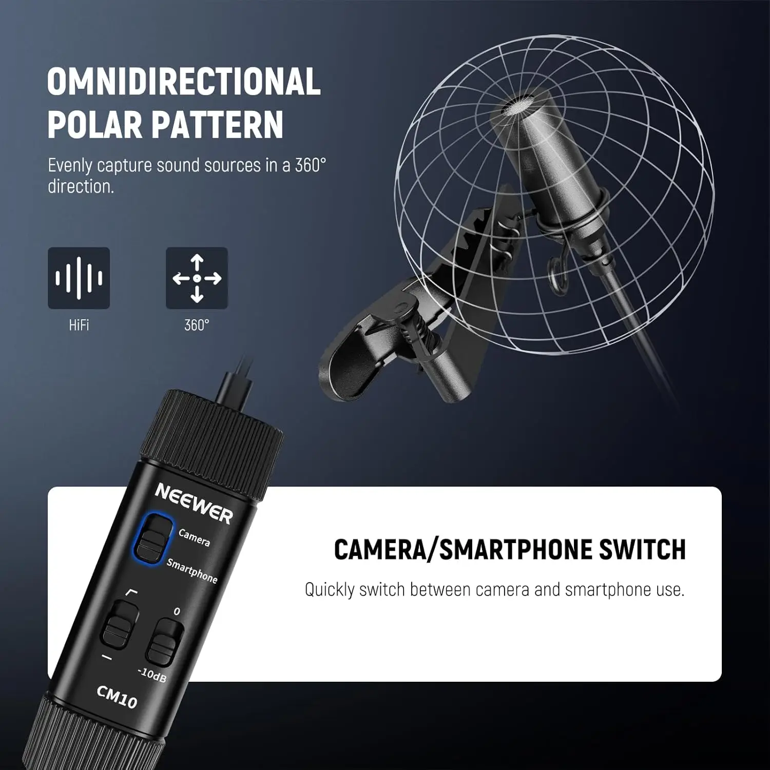 Microfono Lavalier Da 3,5 Mm, Mini Microfono A Clip Per Video - Foto 8