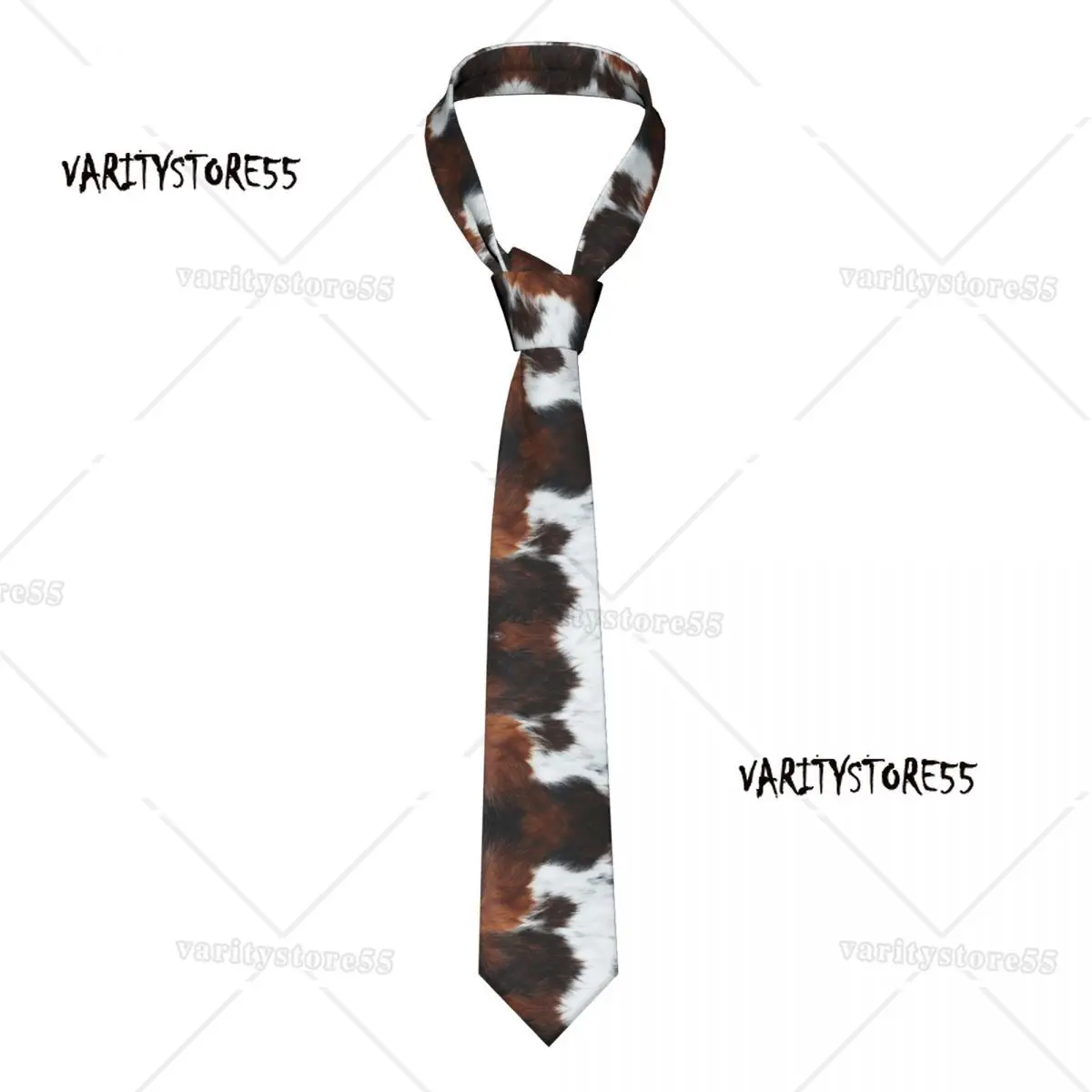 

Formal Scottish Highland Cow Cowhide Texture Necktie Men Personalized Silk Animal Hide Leather Business Tie