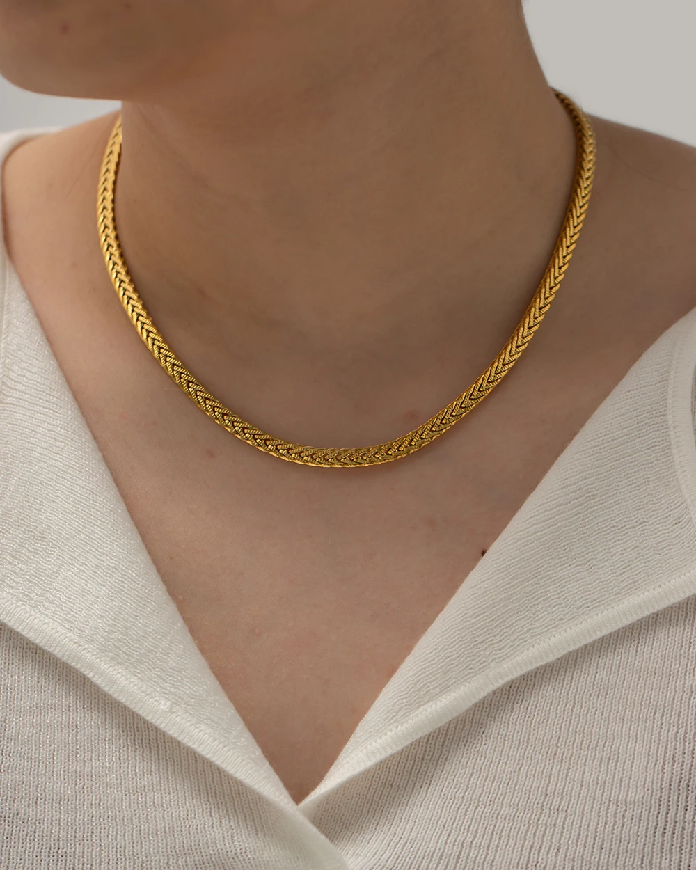 Purelei Sleeky Necklace – 18K Gold Plated Stainless Steel, Adjustable 15.75-17.72", Waterproof