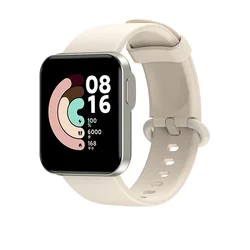 Premium Silicone Strap for Smartwatch - Durable, Comfortable Replacement Wristband with Protective Case (Light yellow)