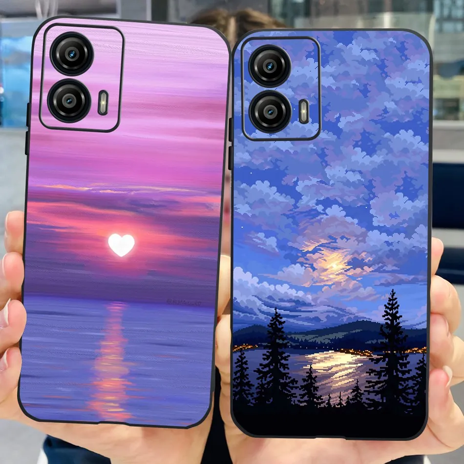Stylish Pattern Soft TPU Shockproof Black Silicone Phone Case