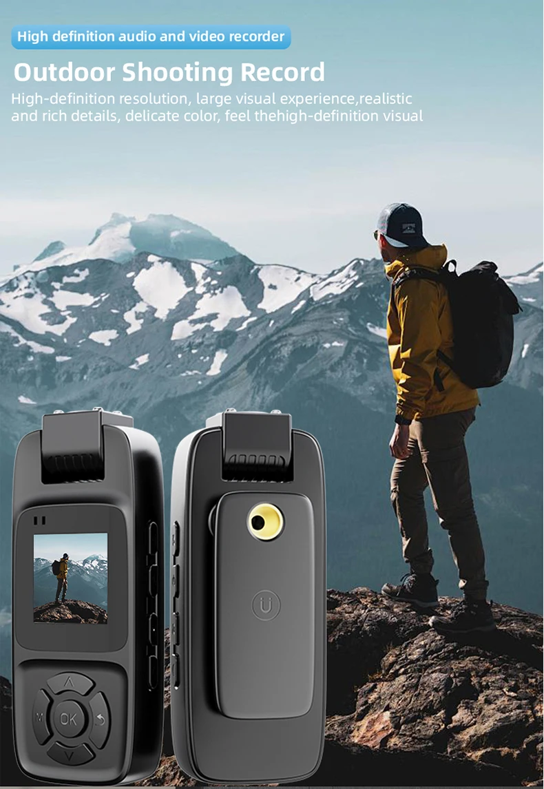 WiFi Mini Camera 4K HD Portable Digital Video Recorder Back Clip Police Body Cam