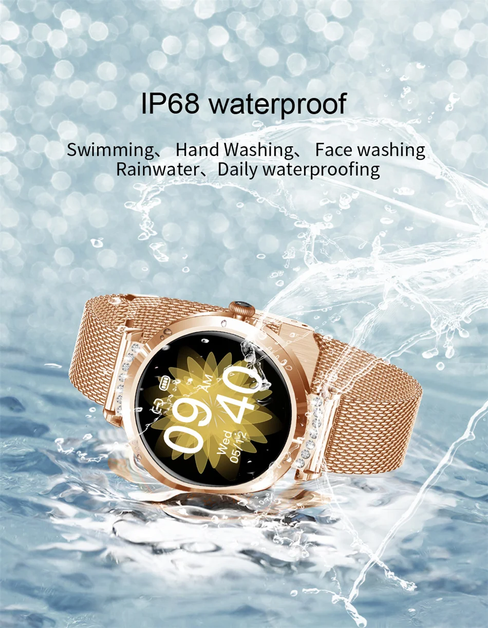 2022 New Smart Watch Women Heart Rate Health Monitoring Sport Fitness Tracker IP68 Waterproof Smart Alarm Clock Smartwatch Ladie
