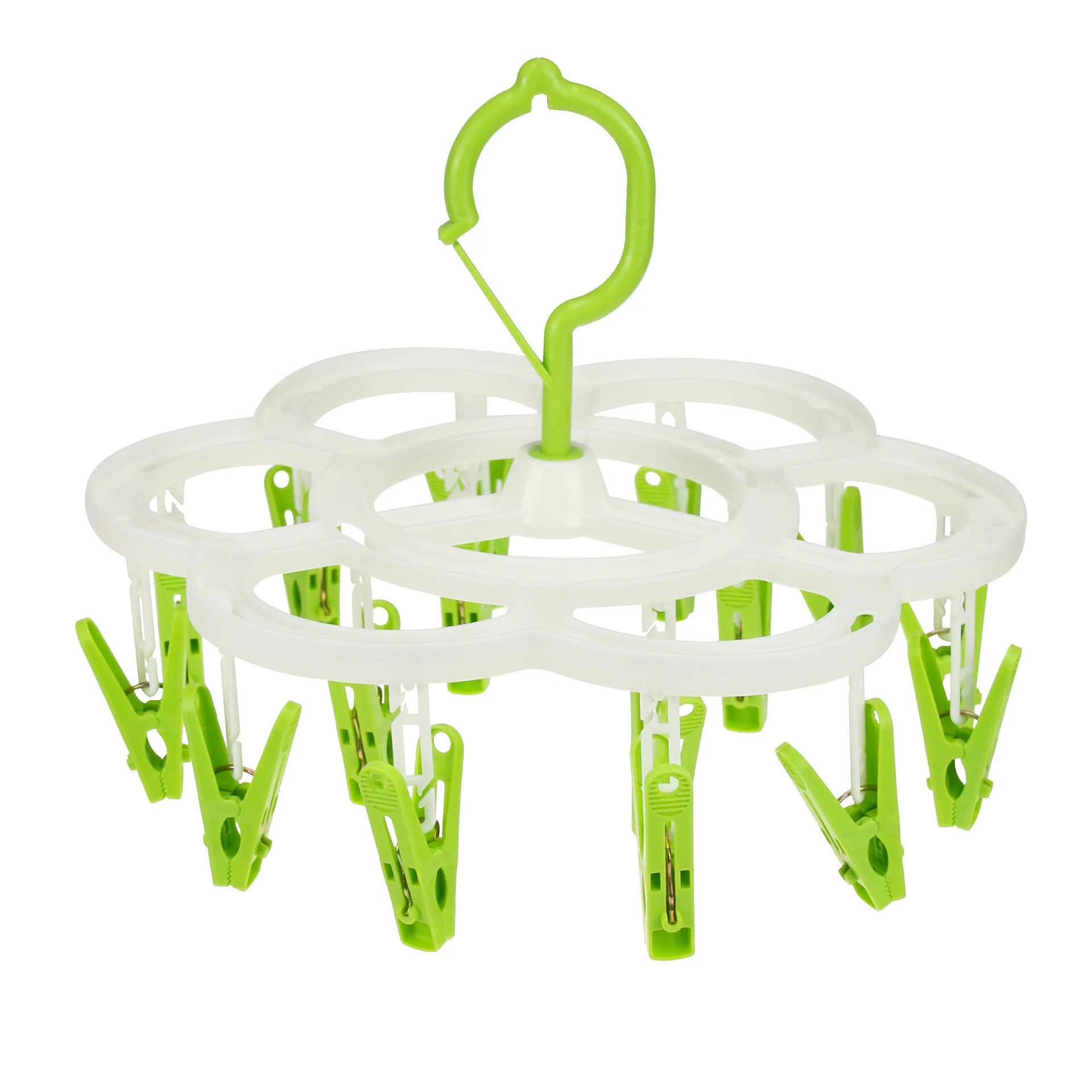 16 Clips Folding Clothes dryer Hangproof Socks Underwear Plastic Drying Rack Organizerer Children Adults  Dryer Wind 5