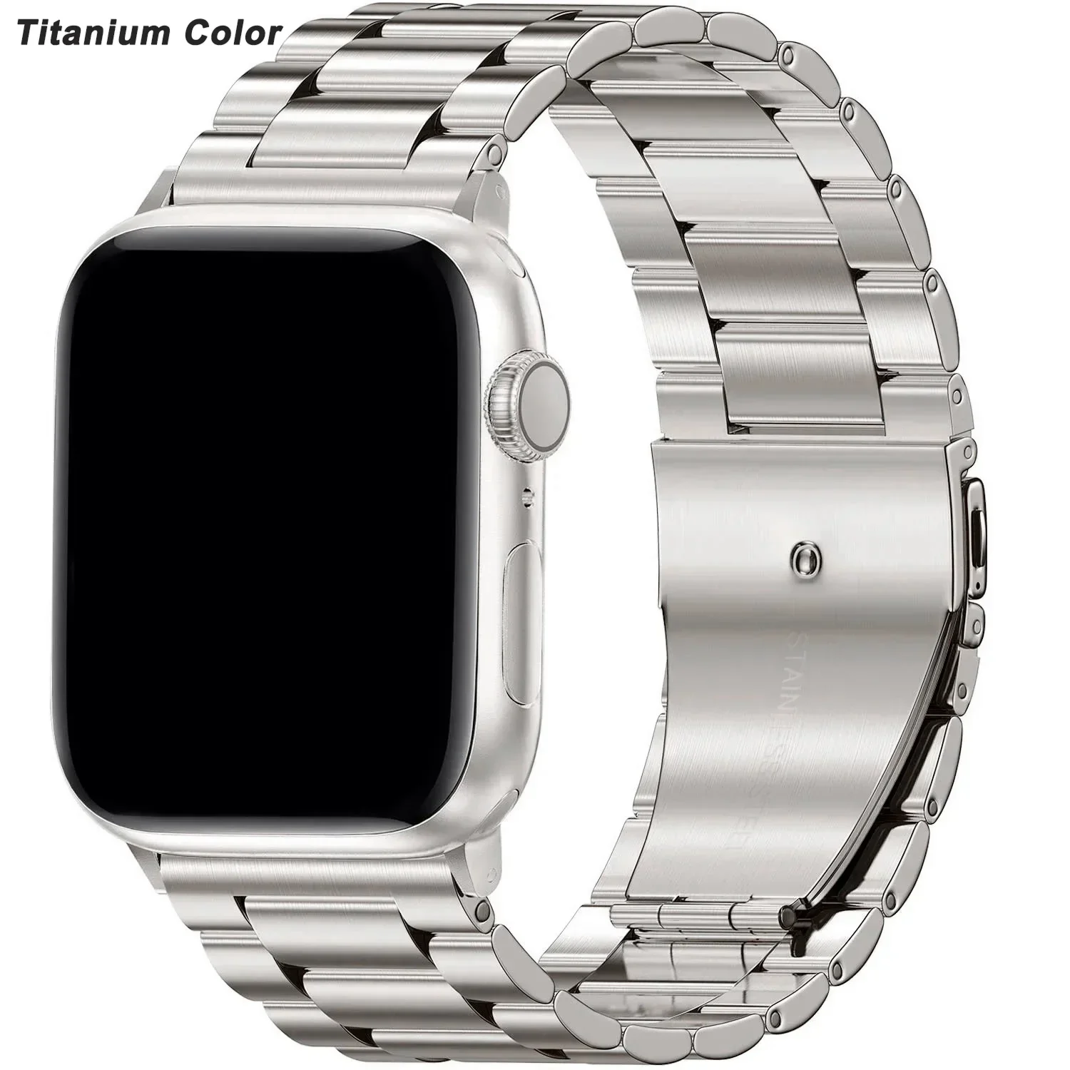 Elegant Stainless Steel Watch Strap - Premium Metal Bracelet Band