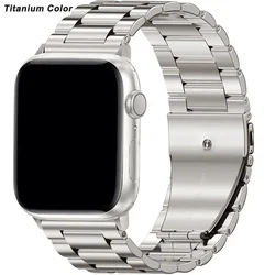 Elegant Stainless Steel Watch Strap - Premium Metal Bracelet Band for 38 40 41 S10 42mm (Titanium)