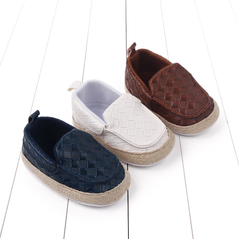 Baby Slip-on Prewalking Shoes for Toddler Boys 3 to 6 Month First Step Shoes Soft PU and Cotton Baby Walking Shoes 3