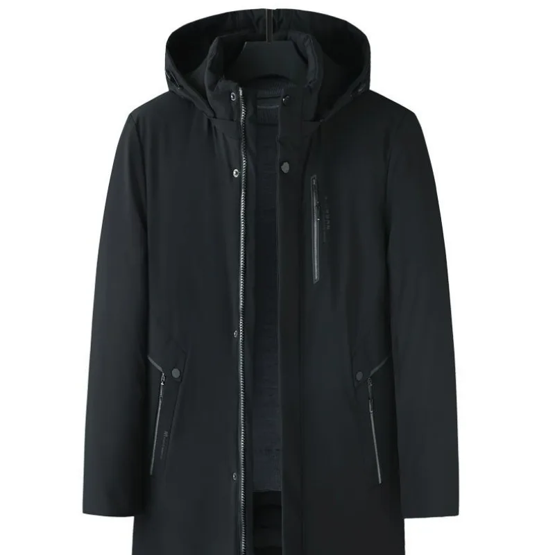 Dad Winter Clothes Coat Middle-Aged Cotton-Padded Coat Men Mid-Length Down Coat Middle-Aged Elderly Men Cotton Jacket