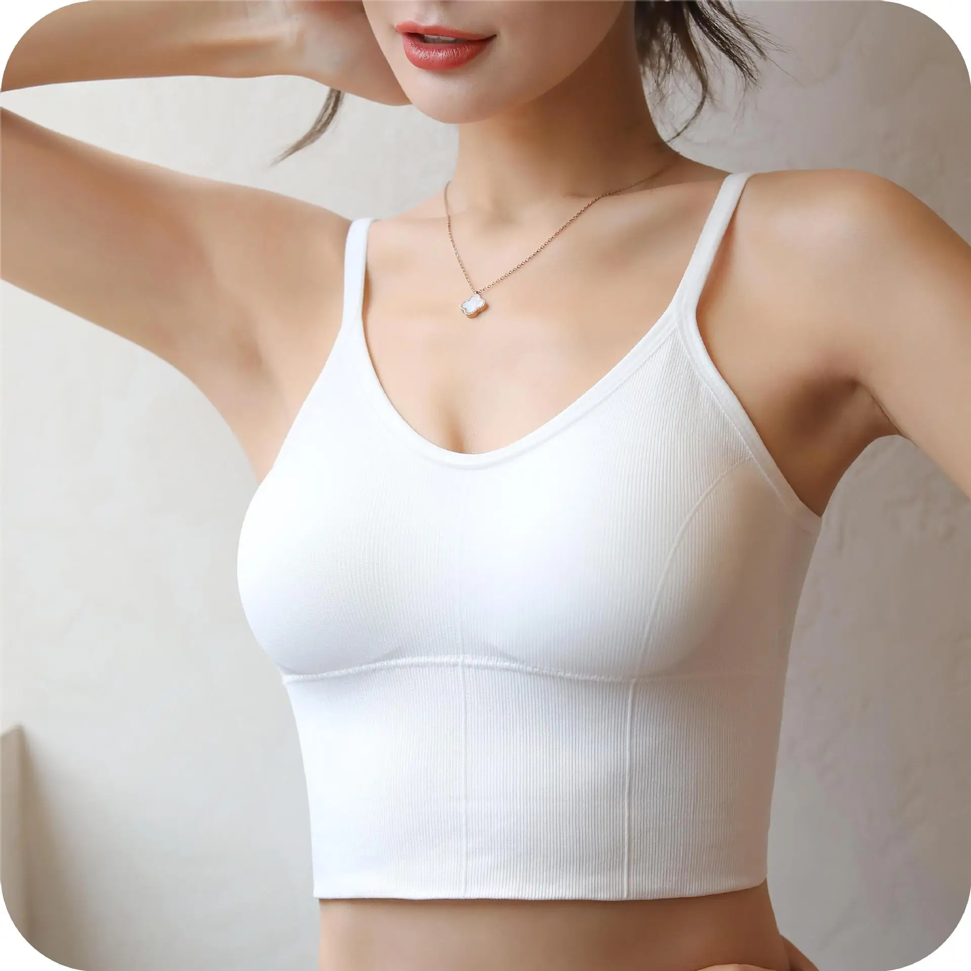 Women Summer V Neck Backless Tank Tops