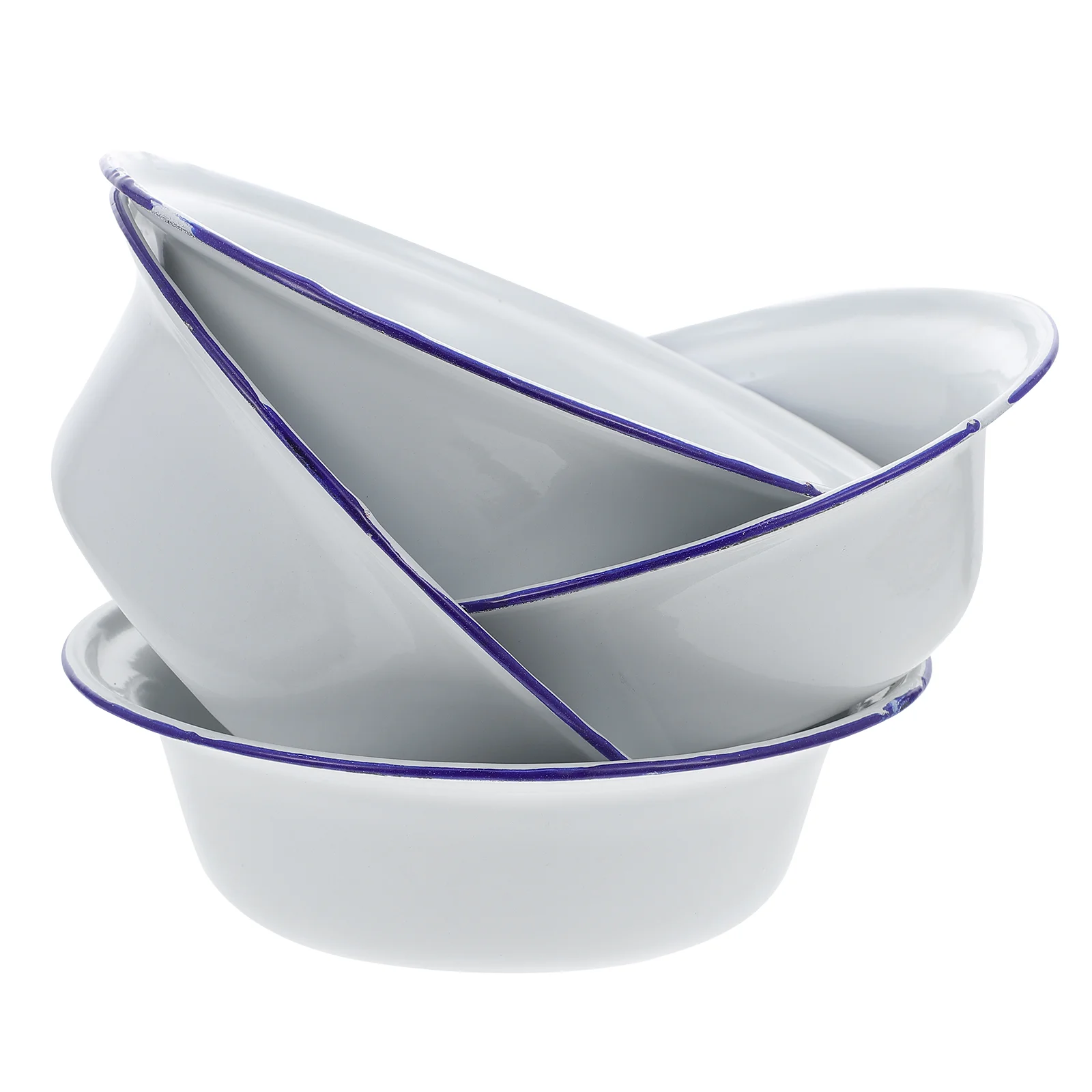 

4Pcs Thickened Soup Basins Practical Enamel Soup Bowls Enamel Kitchenware