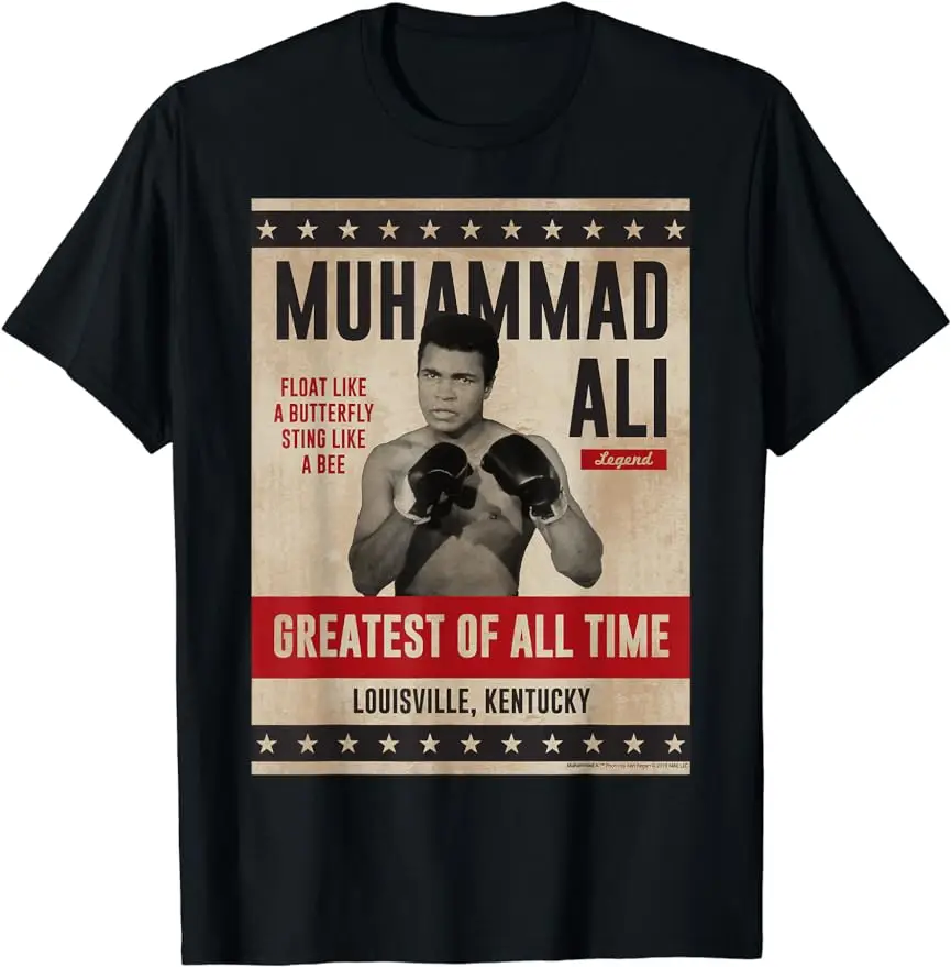 Muhammad Ali - Ali Poster T-Shirt High Quality Casual Short Sleeve T-Shirt Oversized Streetwear Couples Tees