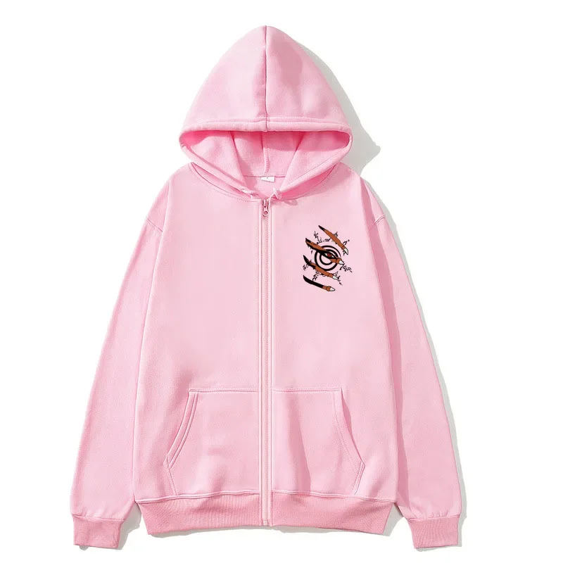 thumbnail image 1 of Sudadera con capucha de manga larga con cremallera para mujer, suéter con estampado de Kurama, ropa de moda de gran tamaño, 1 of 3