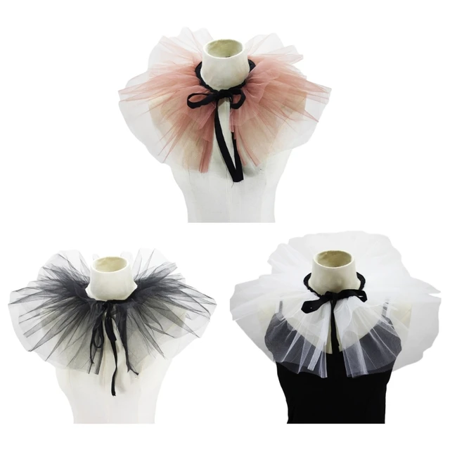 Collare A Volant Vittoriano In Tulle Staccabile - Elegante Colletto A Scialle Per Look Retro E Cosplay - Foto 10