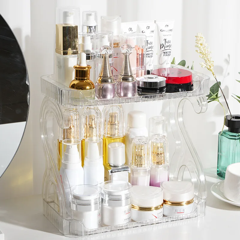 Acrylic bathroom non porous storage rack,bathroom kitchen storage rack,cosmetics and skincare wall mounted storage box rack 5