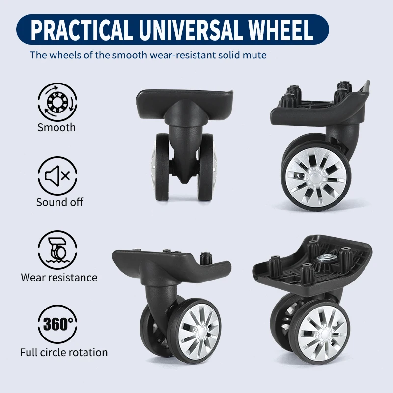 Wear resistant, universal universal universal wheel for luggage, roller accessories, maintenance and repair