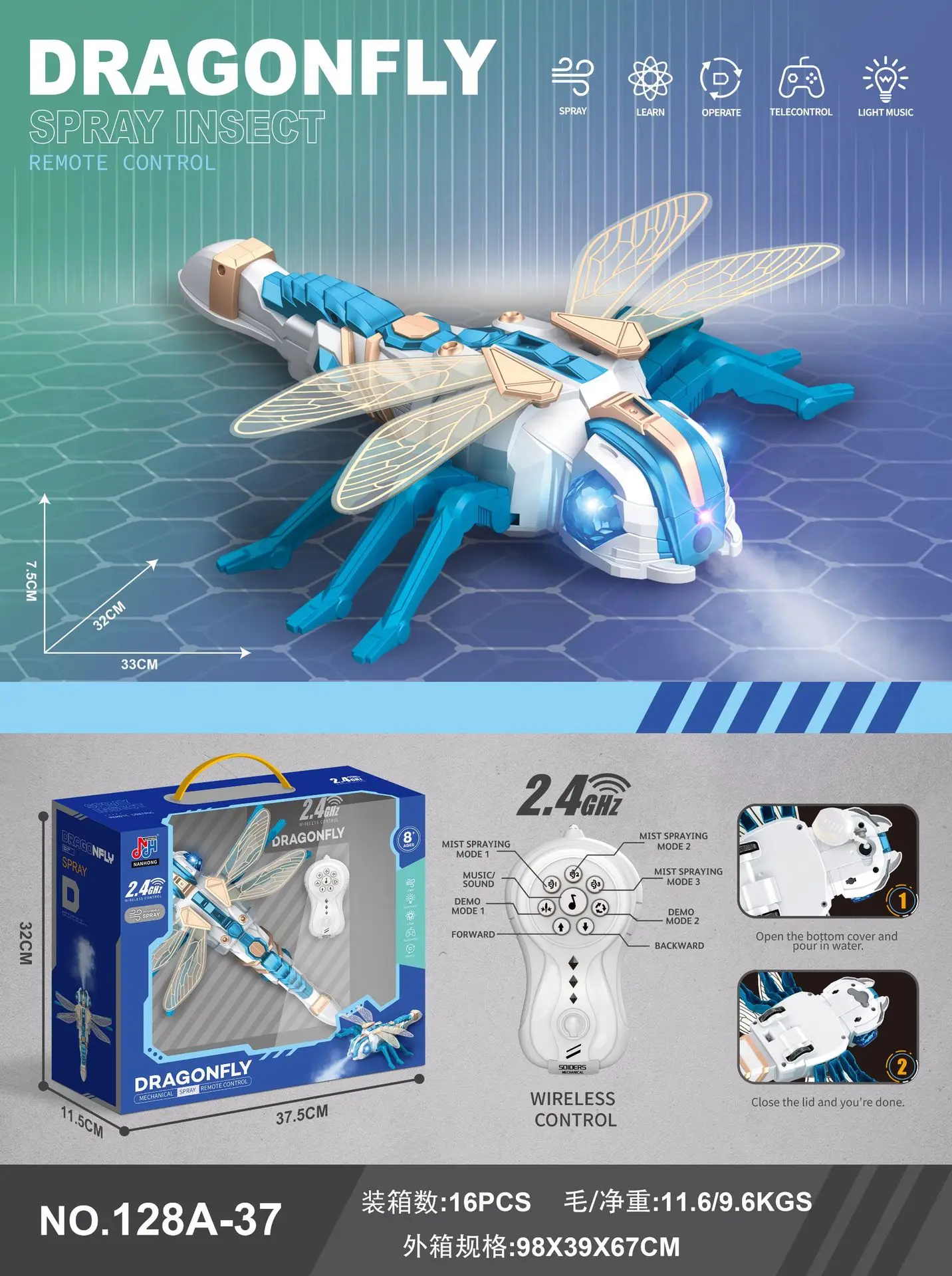 Remote Control Simulation Spray Spider Bee Dragonfly Insect Toy Children'S Boy Remote Control Toy Brings Happy Gifts To Children 2