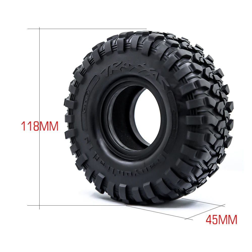 Pneus RC 120mm 1.9" Caoutchouc pour Crawler 1:10 Axial SCX10 TRX4 - Lot de 4